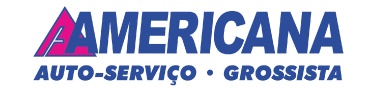 Tercer logotipo americano en azul y fucsia con un triángulo